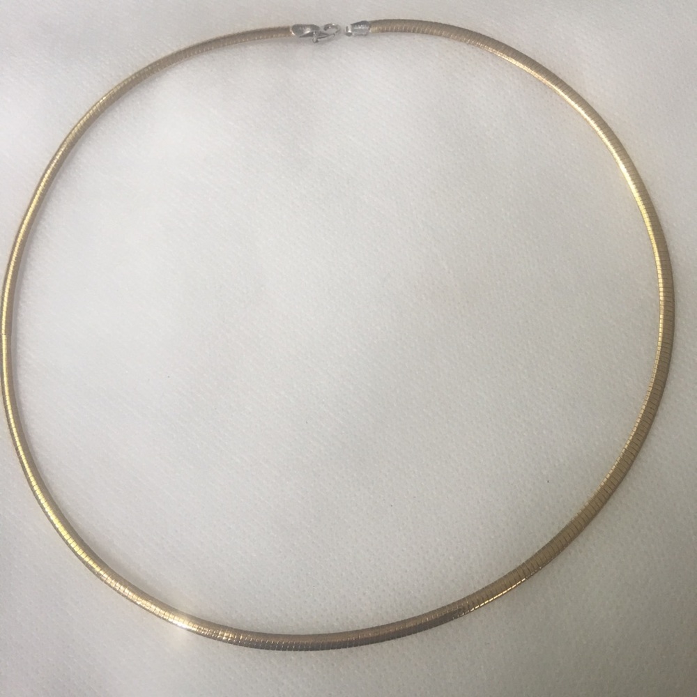 14kt White Gold & Yellow Gold Omega Chain 17”